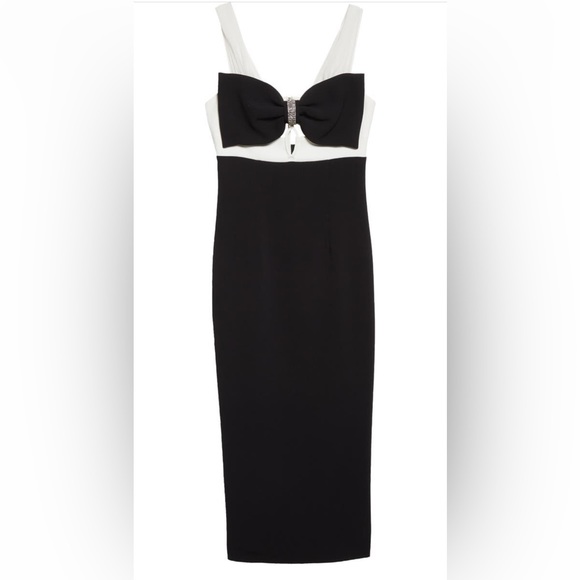 Self-Portrait Dresses & Skirts - Self-Portrait Bow Cutout Crepe Dress